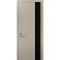 Двери Папа Карло PLATO PL-05 Дуб кремовый, кромка алюминий черный