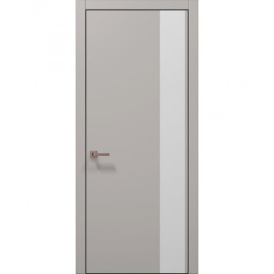 Двері Папа Карло PLATO PL-05 Світло сірий супермат, кромка алюміній чорний