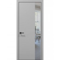 Двері Папа Карло PLATO PL-05 Сірий матовий, кромка алюміній чорний