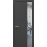Двері Папа Карло PLATO PL-05 Темно сірий супермат, кромка алюміній чорний