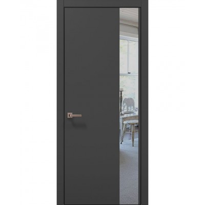 Двері Папа Карло PLATO PL-05 Темно сірий супермат, кромка алюміній чорний