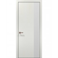 Двери Папа Карло PLATO PL-05 Ясень белый, кромка алюминий черный