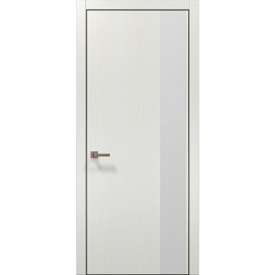Двери Папа Карло PLATO PL-05 Ясень белый, кромка алюминий черный