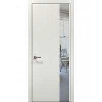 Двери Папа Карло PLATO PL-05 Ясень белый, кромка алюминий черный