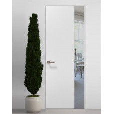 Двері приховані Папа Карло PL-05 Білий матовий, кромка алюміній срібло