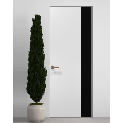 Двери скрытые Папа Карло PL-05 Белый матовый, кромка алюминий серебро