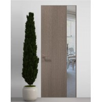 Двері приховані Папа Карло PL-05 Дуб сірий, кромка алюміній срібло