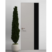 Двери скрытые Папа Карло PL-05 Светло серый супермат, кромка алюминий серебро