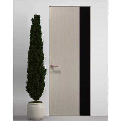 Двери скрытые Папа Карло PL-05 Дуб кремовый, кромка алюминий серебро