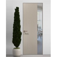 Двери скрытые Папа Карло PL-05 Дуб кремовый, кромка алюминий черный