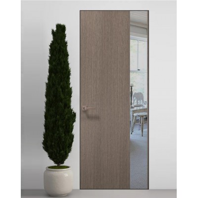 Двері приховані Папа Карло PL-05 Дуб сірий, кромка алюміній чорний