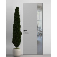 Двері приховані Папа Карло PL-05 Сірий матовий, кромка алюміній чорний