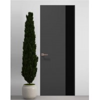 Двери скрытые Папа Карло PL-05 Темно серый супермат, кромка алюминий черный