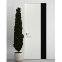 Двери скрытые Папа Карло PL-05 Ясень белый, кромка алюминий черный