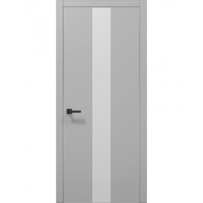 Двері Папа Карло PLATO PL-06 Сірий матовий, кромка алюміній срібло