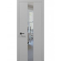 Двери Папа Карло PLATO PL-06 Серый матовый, кромка алюминий серебро