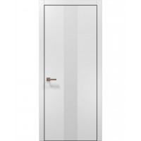 Двері Папа Карло PLATO PL-06 Білий матовий, кромка алюміній чорний