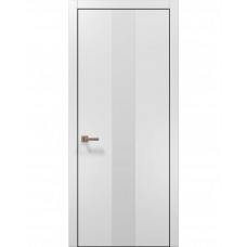 Двері Папа Карло PLATO PL-06 Білий матовий, кромка алюміній чорний
