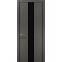 Двері Папа Карло PLATO PL-06 Бетон сірий, кромка алюміній чорний