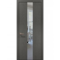 Двері Папа Карло PLATO PL-06 Бетон сірий, кромка алюміній чорний