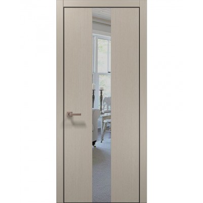 Двері Папа Карло PLATO PL-06 Дуб кремовий, кромка алюміній чорний