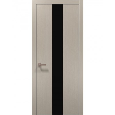 Двері Папа Карло PLATO PL-06 Дуб кремовий, кромка алюміній чорний