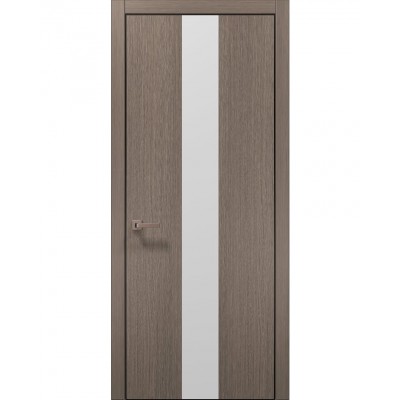 Двері Папа Карло PLATO PL-06 Дуб сірий, кромка алюміній чорний
