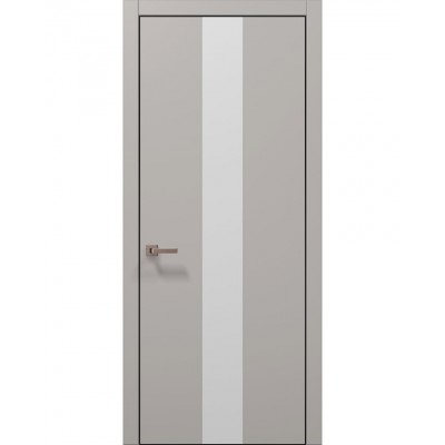 Двери Папа Карло PLATO PL-06 Светло серый супермат, кромка алюминий черный