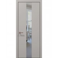Двери Папа Карло PLATO PL-06 Светло серый супермат, кромка алюминий черный