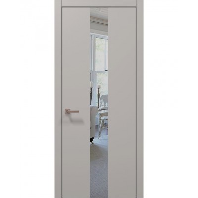 Двери Папа Карло PLATO PL-06 Светло серый супермат, кромка алюминий черный