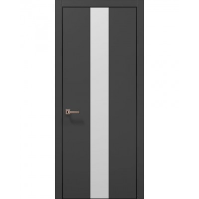 Двері Папа Карло PLATO PL-06 Темно сірий супермат, кромка алюміній чорний