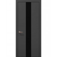 Двері Папа Карло PLATO PL-06 Темно сірий супермат, кромка алюміній чорний