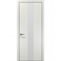 Двері Папа Карло PLATO PL-06 Ясен білий, кромка алюміній чорний