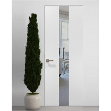 Двері приховані Папа Карло PL-06 Білий матовий, кромка алюміній срібло