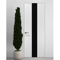 Двери скрытые Папа Карло PL-06 Белый матовый, кромка алюминий серебро