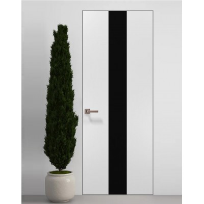 Двері приховані Папа Карло PL-06 Білий матовий, кромка алюміній срібло