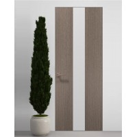 Двері приховані Папа Карло PL-06 Дуб сірий, кромка алюміній срібло