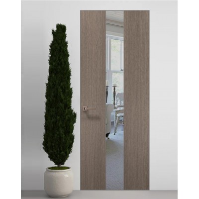 Двері приховані Папа Карло PL-06 Дуб сірий, кромка алюміній срібло