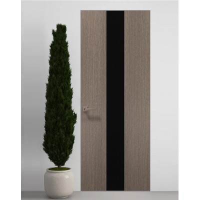 Двері приховані Папа Карло PL-06 Дуб сірий, кромка алюміній срібло