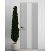 Двери скрытые Папа Карло PL-06 Серый матовый, кромка алюминий серебро