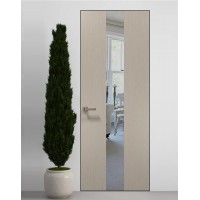 Двери скрытые Папа Карло PL-06 Дуб кремовый, кромка алюминий черный