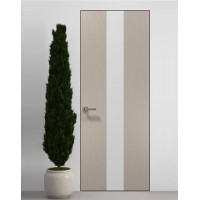 Двери скрытые Папа Карло PL-06 Дуб кремовый, кромка алюминий черный