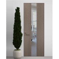 Двері приховані Папа Карло PL-06 Дуб сірий, кромка алюміній чорний