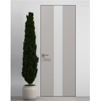 Двери скрытые Папа Карло PL-06 Светло серый супермат, кромка алюминий черный