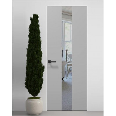 Двері приховані Папа Карло PL-06 Сірий матовий, кромка алюміній чорний