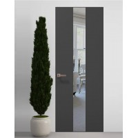 Двери скрытые Папа Карло PL-06 Темно серый супермат, кромка алюминий черный