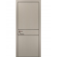 Двері Папа Карло PLATO PL-07 Дуб кремовий, кромка алюміній чорний