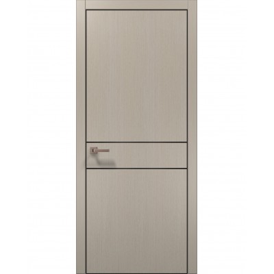 Двері Папа Карло PLATO PL-07 Дуб кремовий, кромка алюміній чорний