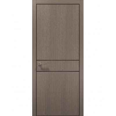Двери Папа Карло PLATO PL-07 Дуб серый, кромка алюминий черный