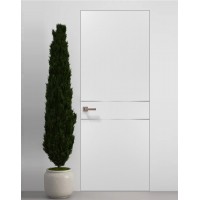 Двері приховані Папа Карло PL-07 Білий матовий, кромка алюміній срібло